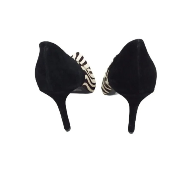 Express Zebra Point Toe Leather Heels - Picture 4 of 5